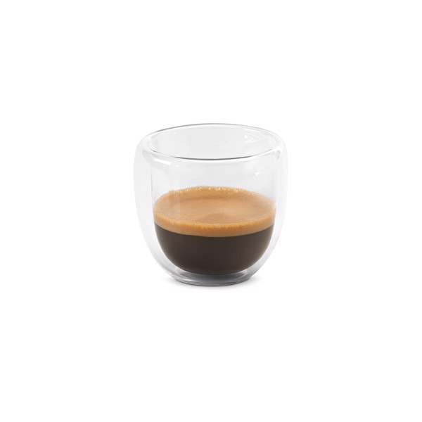 EXPRESSO. Set à café en verre borosilicaté avec 2 verres