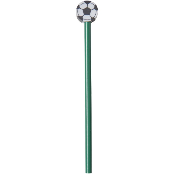 Goal pencil with football-shaped eraser - Green