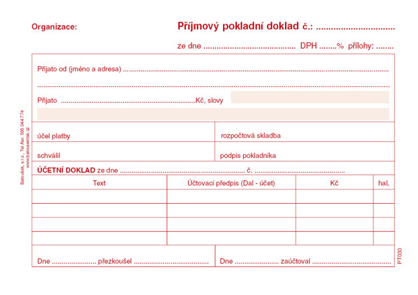 Příjmový Pok.Dok. I Pro Podvoj.Účet A6