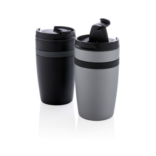 Sierra leak proof vacuum coffee tumbler - Silver / Black