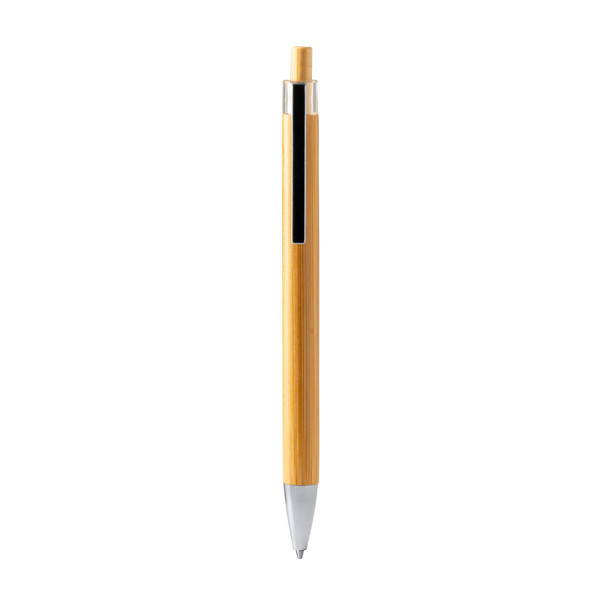 Personalised bamboo ballpoint pen with metal clip