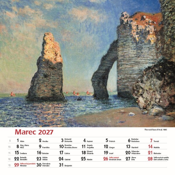 Nástenný Kalendár Claude Monet Štvorec 2027