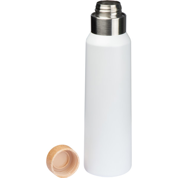 Thermos flask with wooden cap 500 ml ALESSANDRO - White