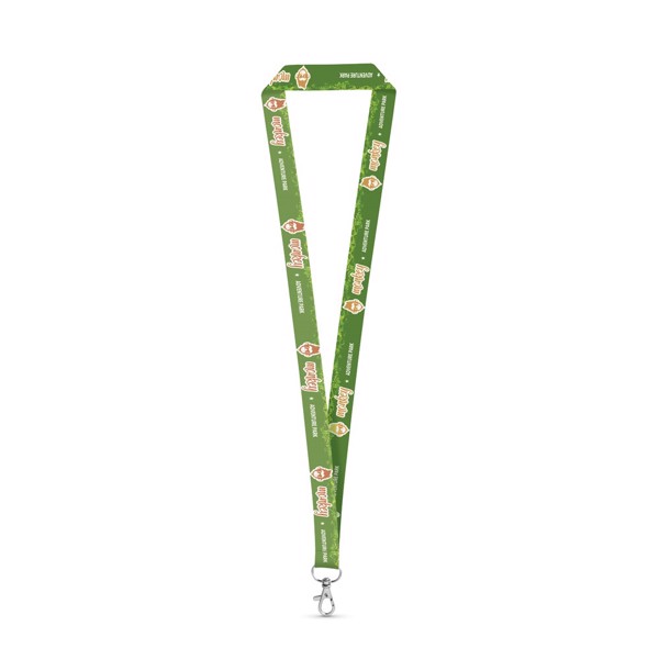 WINDSOR. Tour de cou pour sublimation en polyester recyclé (100% rPET) avec mousqueton