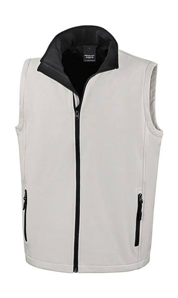 Men's Printable Softshell Bodywarmer - White / Black / XL