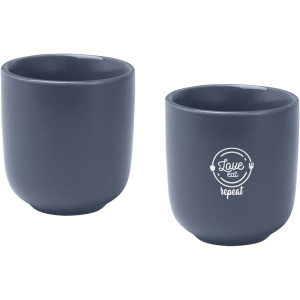 Tasses à expresso Male en céramique de 90 ml - set de 2 en finition mate - Bleu hale