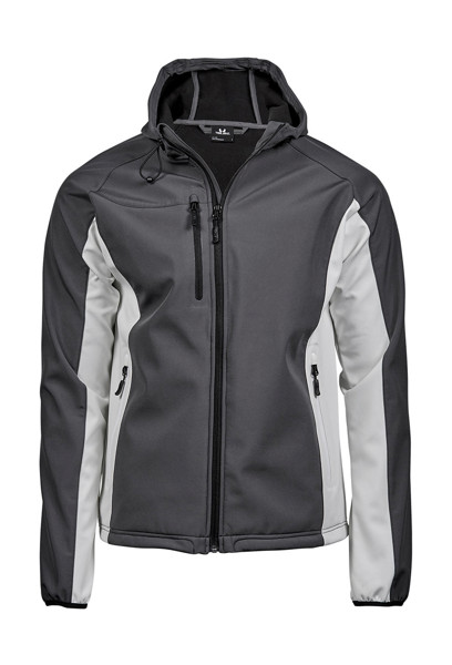 Hooded Lightweight Performance Softshell - Dark Grey / Off White / 2XL