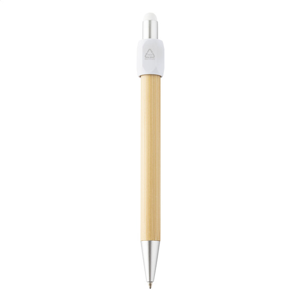 Stylo bille spinner Sponner - Blanc / Naturelle