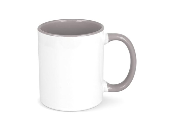Mug subli Oslo colored inside &amp; handle 300ml - White / Grey
