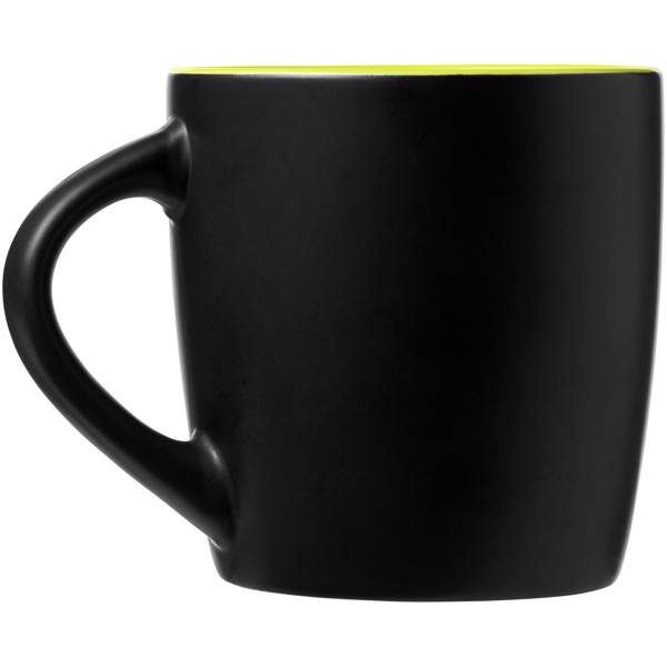 Tazza in ceramica Riviera da 340 ml - Nero / Lime