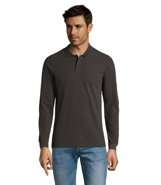PERFECT MEN LSL POLO 180g Perfect Lsl Men - Antracite MatizadoM