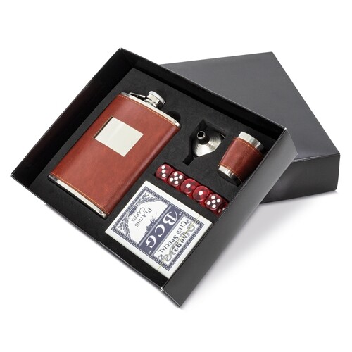 FLASK AND GAMES SET "SHELBY"