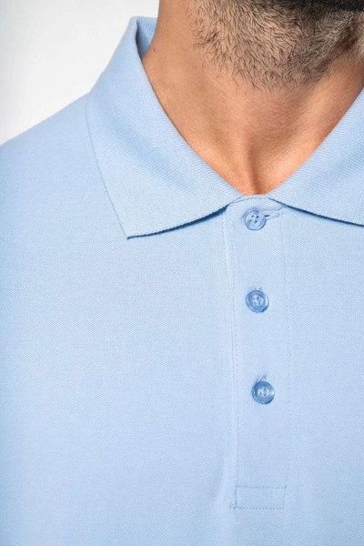 Men's Short-Sleeved Piqué Polo Shirt - Light Royal Blue / L