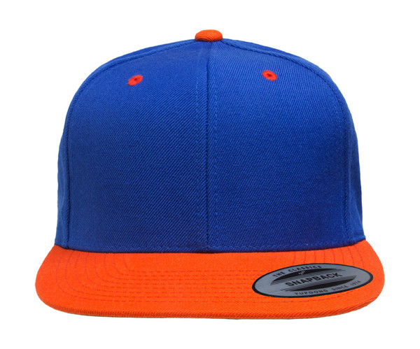 Classic Snapback 2-Tone Cap - Royal / Orange / ONE SIZE