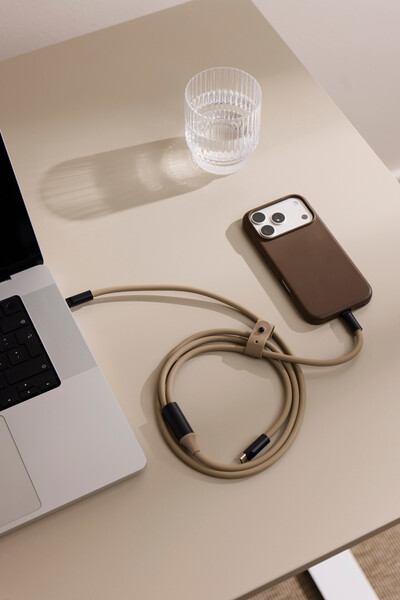 VINGA Baltimore silicone multi charging cable (C+2C) - Greige