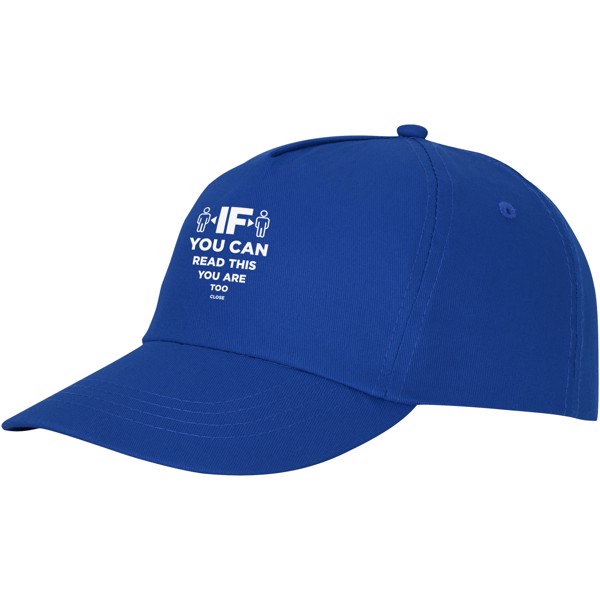 Boné de algodão 5 painéis com reforço e fecho aderente de 175 g/m² Feniks - Azul