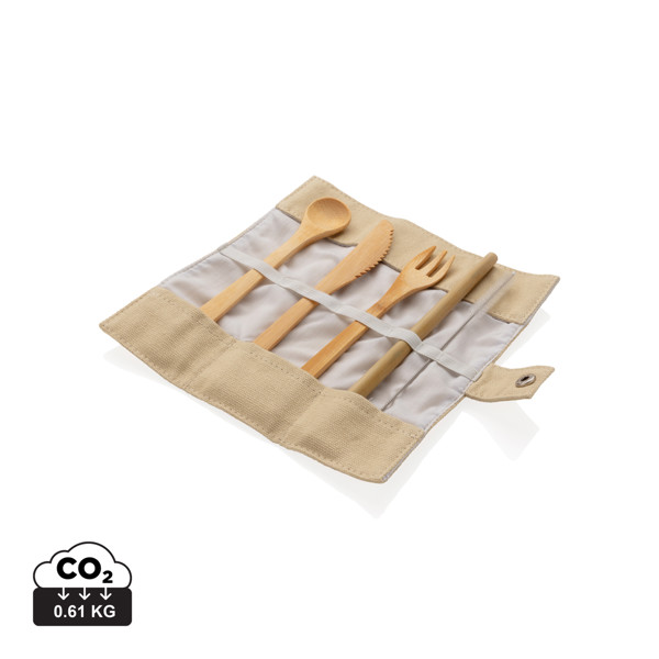 XD - Reusable bamboo travel cutlery set