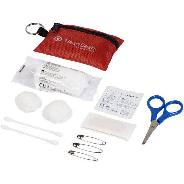 Valdemar 16-piece first aid keyring pouch - Red