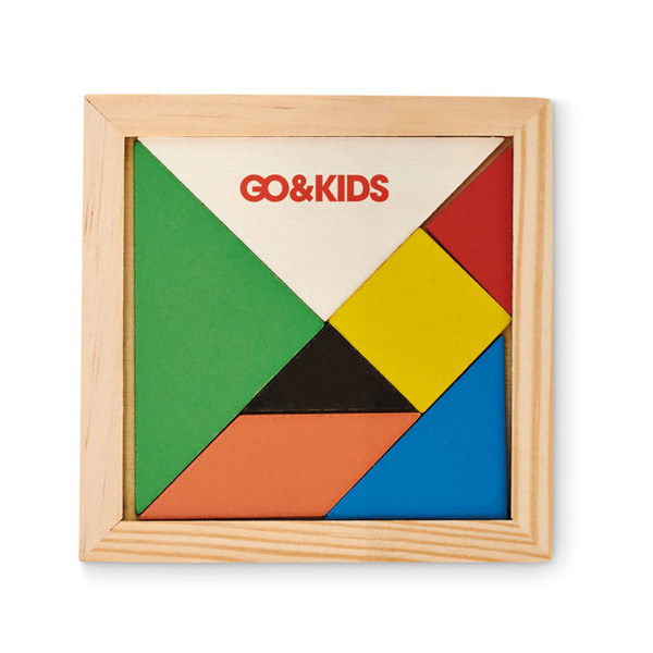 Sestavljanka Tangram, 7-delni leseni set, 100x100 mm
