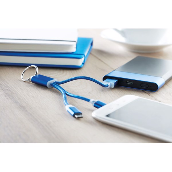 Rizo key ring cable USB-A,Type-C 2in1 - Silver