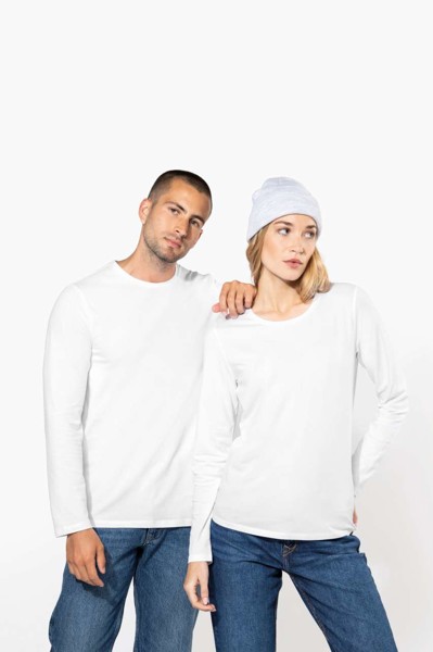 Men's Long-Sleeved Crew Neck T-Shirt - White / L