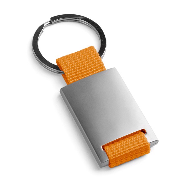 GRIPITCH. Metal and webbing keyring - Orange