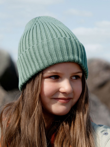 Organic Cotton Kids Beanie - Biscuit