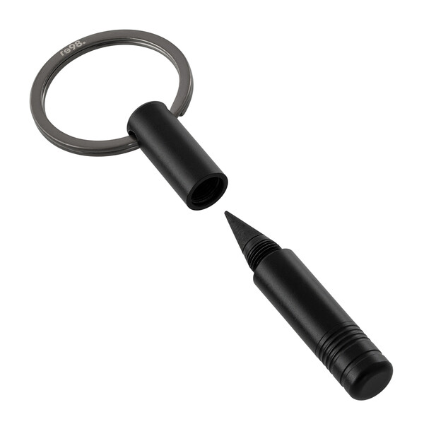 Key ring with endless pen and screwdriver PORTO TOOL - black
