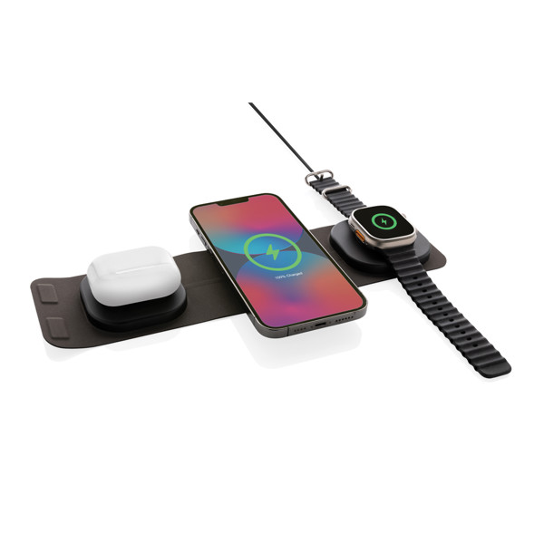 Swiss Peak RCS rplastic 3-in-1 wireless 15W travel charger