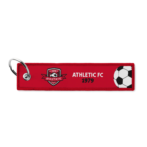 Woven key tag - Medium Scarlet Red