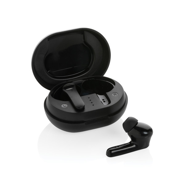 RCS standard recycled plastic TWS earbuds - Black