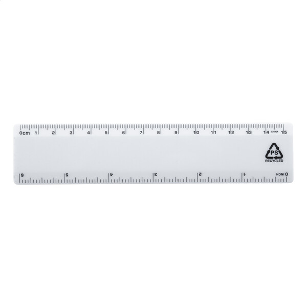 Relin 15 Ruler from Recycled PS Plastic - White