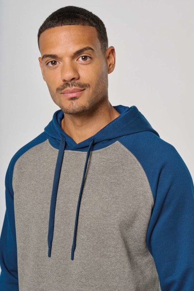 Dvobojna majica s kapuljačom za odrasle - Heather Grey / Navy / XS