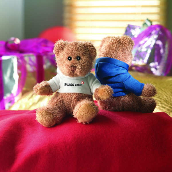 Teddy bear plus with hoodie Johnny - White