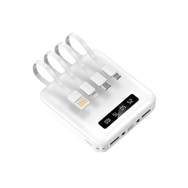 HEIHO - BATTERIE DE SECOURS AVEC 4 CABLES - 10 000 MAH