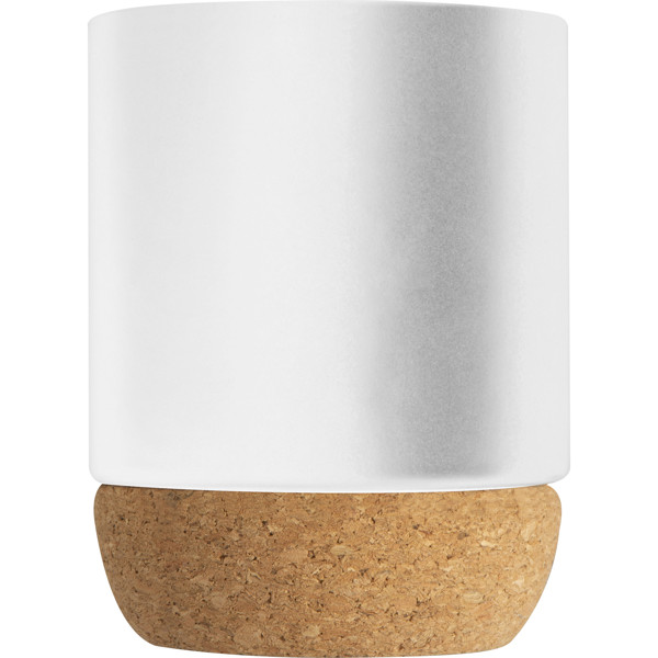 Ceramic mug with cork ground THEODOR - White