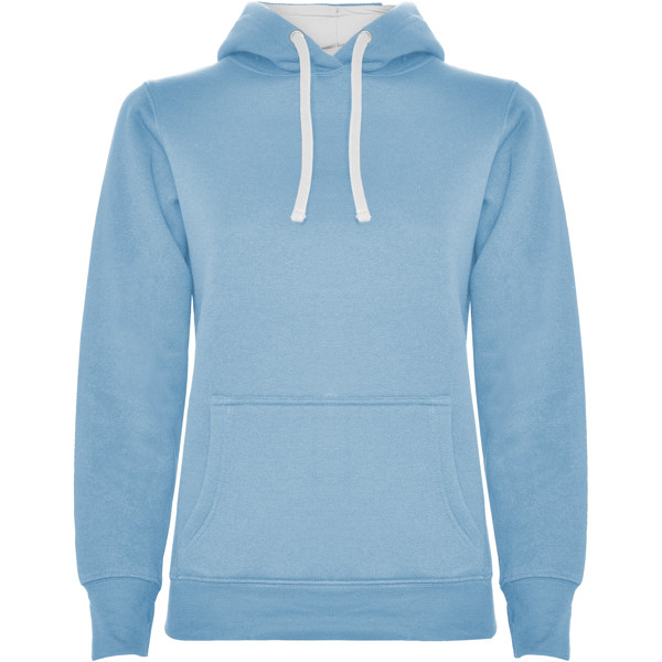 Felpa con cappuccio da donna Urban - Blu cielo / Bianco / 2XL