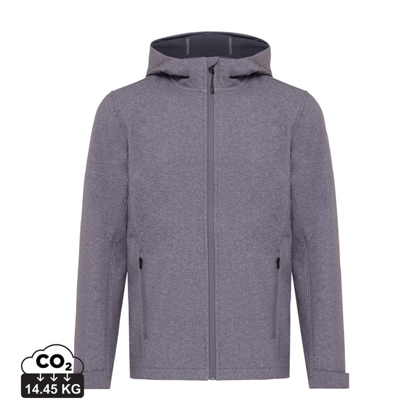 Veste homme soft shell en polyester recyclé Iqoniq Makalu - Vulcano Heather Grey / M