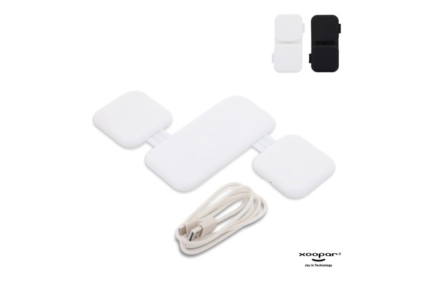 Xoopar Trafold 3 polnilec, 15 W brezžični, USB priključek - Bela