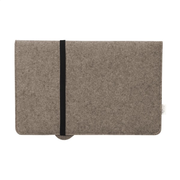 Recycled Felt & Apple Leather Laptop Sleeve 15/16" - Black