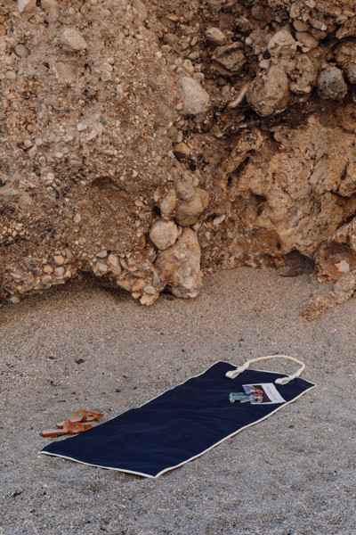 Podloga za plažo Vinga Volonne iz recikliranega platna, 340 g/m² - Surf Blue / Off White