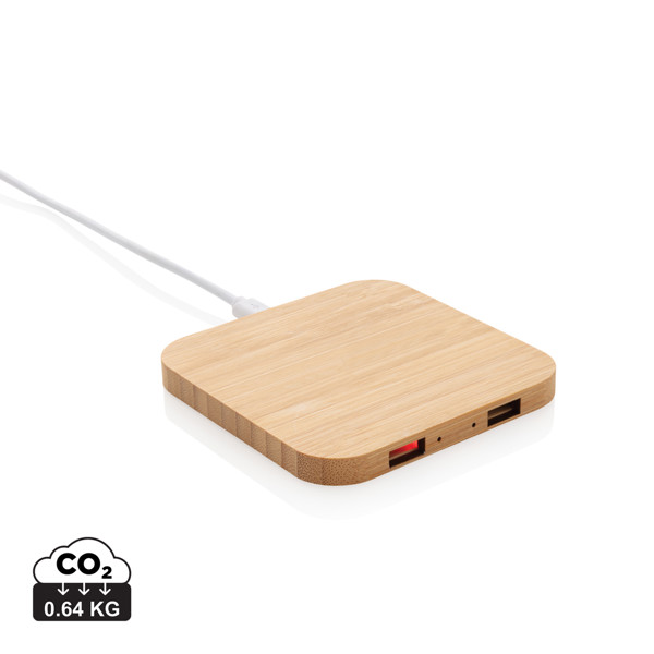 Bambusov bežični punjač 5W s USB-om