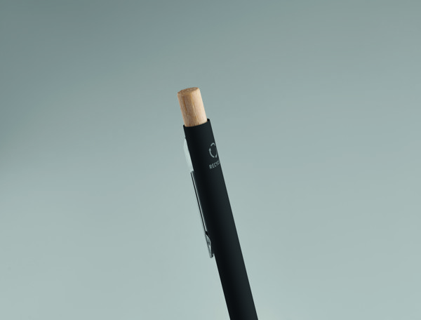 Recycled aluminium ball pen Bergamo - Black