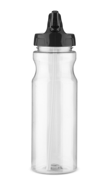 Water bottle with straw TRANCE 700 ml - black