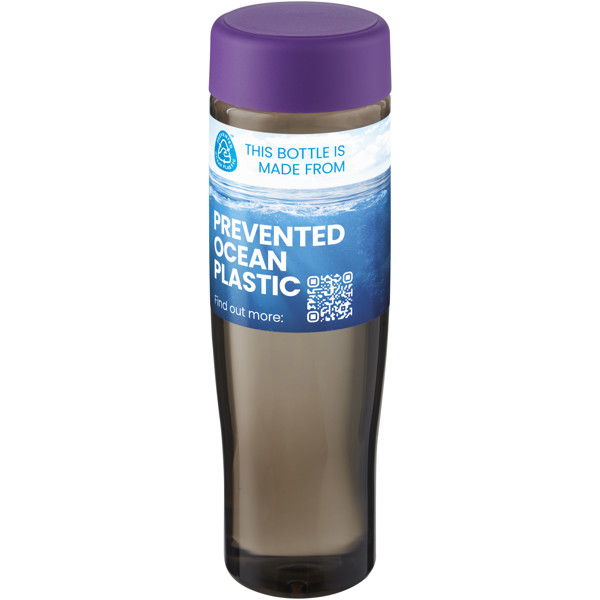 H2O Active® Eco Tempo 700 ml Wasserflasche mit Drehdeckel - lila / kohle