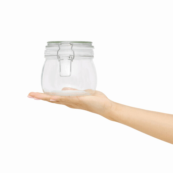 Glass storage jar, approx. 500 ml CLICKY M