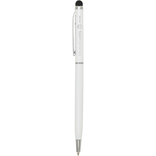 Stylo bille en aluminium Ore avec stylet (encre bleue) - Blanc