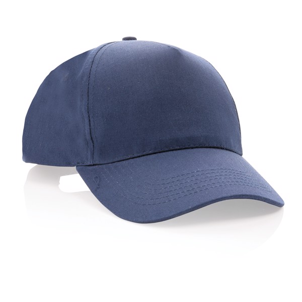 Casquette 5 panneaux en coton recyclé 190gr IMPACT - Bleu Marine