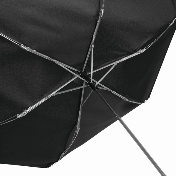 Ploščati mini dežnik 880 mm, okvir iz aluminija 164G - Črna
