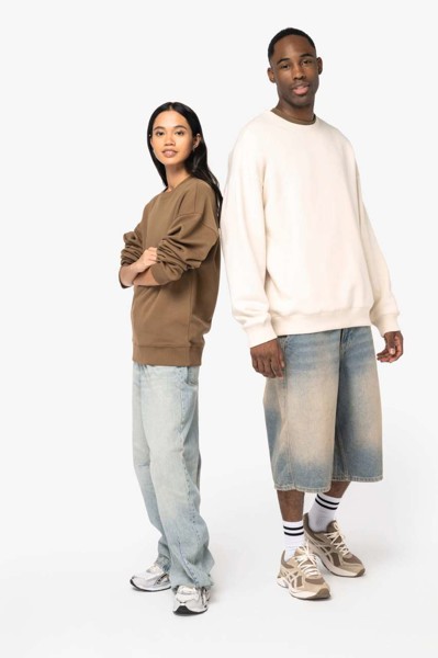 Unisex Eco-Friendly Oversized Crew Neck Sweatshirt - Ivory / 3XL